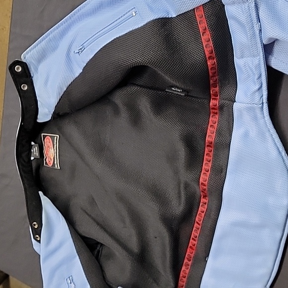 Thrill Ride Motorcycle Biker Jacket Light Blue Mesh Padded Size Medium - Picture 11 of 16